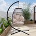 Dakota Fields Akef Swing Egg Chair, Patio Wicker Hammock Chair, Hanging Chair w/ Stand, UV Resistant Cushion Wicker/Rattan | Wayfair