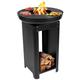 Barbecue brasero Cuisson grill Teppanyaki 3en1 Bois ou Charbon Ø 61 x H90 cm Chauffage extérieur