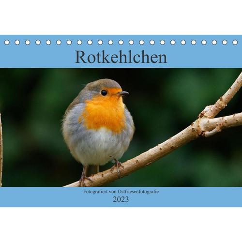 Rotkehlchen - Fotografiert von Ostfriesenfotografie (Tischkalender 2023 DIN A5 quer)