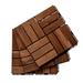 12" x 12" Square Acacia Wood Interlocking Flooring Tiles 10Pcs