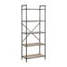 Rectangular 5 Tier Bookshelf in Antique Oak