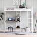 Metal Loft Bed and Built-in Desk and Shelves-Twin Size