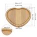 Plant Pot Saucer, 4 Pack Bamboo Heart-Shaped Flower Drip Tray Indoors - Natural Wooden Color