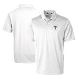 Men's Cutter & Buck White Texas Rangers Prospect Textured Stretch Big Tall Polo