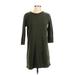 Zara Casual Dress - Shift: Green Solid Dresses - Women's Size Small