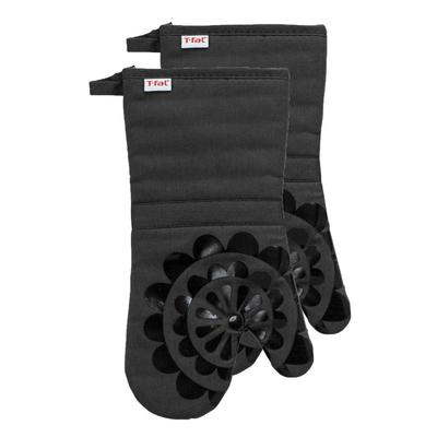 Medallion Silicone Oven Mitts, Set Of 2 by T-fal in Charcoal