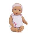 Babi BAB7225Z Baby Kleidung in Pink Weiß und Schnuller – Weiche 36 cm Puppe mit mittlerem Hautton und braunen Augen – Spielzeug ab 2 Jahren, '14" BABY DOLL W/2PC BODY SUIT & PINK HEADBAND, Bunt