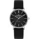 JACQUES LEMANS Women's Watches, Eco Power Watches Women Made of Solid Stainless Steel with Apple Leather Strap, Model 1-2113, Black