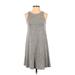 Old Navy Casual Dress - A-Line Crew Neck Sleeveless: Gray Print Dresses - Women's Size X-Small