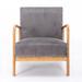 Accent Chair - Container Furniture Direct Velvet Square Arm Accent Chair Wood/Velvet in Gray | 28.74 H x 25.2 W x 32.67 D in | Wayfair CFDC163