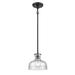 Breakwater Bay Gryselda 8" Wide 1-Light Mini Pendant - Weathered Zinc Glass in Black | 7 H x 8 W x 8 D in | Wayfair