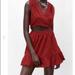 Zara Dresses | Nwot Zara Open Embroidered Cutout Dress | Color: Red | Size: M