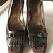 J. Crew Shoes | J. Crew Green/Brown Suede Leather Kiltie Buckle High Heels Pumps Career Sz 8.5 | Color: Brown | Size: 8.5