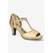 Women's Flash Sandal by Easy Street in Gold Satin (Size 10 M)