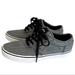 Vans Shoes | Mens Vans Tie Up Tennis Shoes W/Gray Canvas/Black Shoe Laces | Color: Black/Gray | Size: 7.5