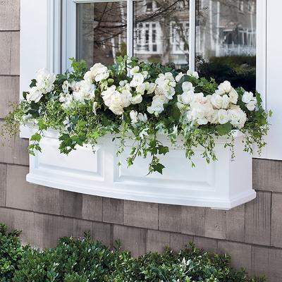 Nantucket Easy-Care Window Planter Pots - White, 4'L - Grandin Road