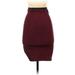 Zara W&B Collection Casual Skirt: Burgundy Solid Bottoms - Women's Size Small