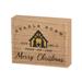 The Holiday Aisle® Coursen Stable Born Merry Christmas Decorative Plaque, Wood in Black/Brown | 4 H x 3 W x 1 D in | Wayfair