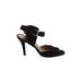 Nine West Heels: Black Solid Shoes - Women's Size 6 1/2 - Open Toe