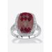 Women's Sterling Silver Genuine Red Ruby Split Shank Filigree Ring by PalmBeach Jewelry in Ruby (Size 9)