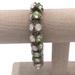 J. Crew Jewelry | J Crew Tubular Green & White Stone Chain Link Gold-Tone Bracelet | Color: Green/White | Size: Os