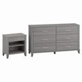 Bush Furniture Somerset 6 Drawer Dresser and Nightstand Set in Platinum Gray - Bush Furniture SET035PG