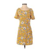 Hollister Casual Dress - Shift: Yellow Floral Dresses - Women's Size X-Small