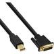 InLine 17221 Mini DisplayPort zu DVI Kabel, Mini DisplayPort Stecker auf DVI-D 24+1 Stecker, schwarz/gold, 1m