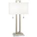 Possini Euro Rectangle 30" Nickel Table Lamp with Clear Acrylic Riser