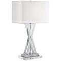 Possini Euro Proxima Modern Double Shade Chrome Lamp with Acrylic Riser