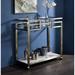 Metal Serving Cart 2 Tier Shelf with Tempered Glass Top & Faux Marble Base Cart