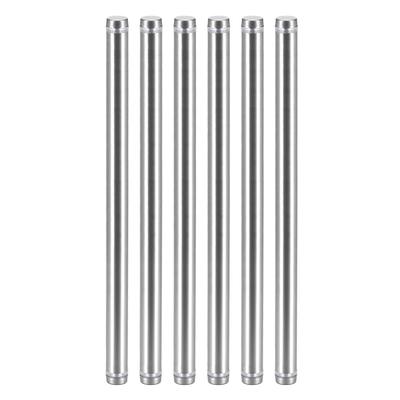 Glass Standoff Double Head Stainless Steel Standoff Holder 12mm x 204mm 6 Pcs - Silver Tone