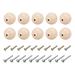 Round Wood Knobs, 10pcs 30mm(1.18") Diameter Pull Handles for Drawer with Screws