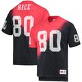 Men's Mitchell & Ness Jerry Rice Black/Red San Francisco 49ers Retired Player Name Number Diagonal Tie-Dye V-Neck T-Shirt