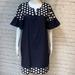 J. Crew Dresses | J. Crew Navy Embroidered White Circle Flower Lined Cotton Shift Dress Sz 12 | Color: Blue/White | Size: 12