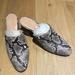 J. Crew Shoes | Jcrew Faux Snake Mules Heels | Color: Cream/Gray | Size: 9