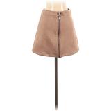 Shein Casual A-Line Skirt Mini: Tan Solid Bottoms - Women's Size X-Small