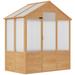 Outsunny 74.75" W x 47.25" D Greenhouse Wood/Polycarbonate Panels in Brown | 82.75 H x 74.75 W x 47.25 D in | Wayfair 845-747