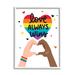 Stupell Industries Love Always Wins Rainbow Heart Hand Gesture Wall Plaque Art By Angela Nickeas Wood in Brown | 30 H x 24 W x 1.5 D in | Wayfair