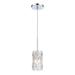 Everly Quinn Forma De Crystal 4" Wide 1-Light Mini Pendant - Polished Chrome Glass in Gray | 7 H x 4 W x 4 D in | Wayfair