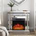 Mercer41 31.5" W Small Electric Fireplace w/ Silver Mirrored Mantel, Crushed Diamonds inlay | 30 H x 31.5 W x 11.8 D in | Wayfair