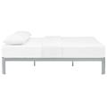 Orren Ellis Copley White Queen Size Metal Bed Frame Metal in Gray | 12.5 H x 60 W x 80 D in | Wayfair A5ED7F4C55204D5DAB5E629E4ADB0941