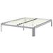 Orren Ellis Copley White Queen Size Metal Bed Frame Metal in Gray | 12.5 H x 60 W x 80 D in | Wayfair A5ED7F4C55204D5DAB5E629E4ADB0941