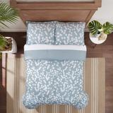 Serta Simply Clean Ellen Botanical Leaf Antimicrobial Complete Bedding Set w/ Sheets /Polyfill/Microfiber in White | Wayfair 13513000556