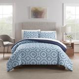 Serta Simply Clean Skyler Textured Geometric Antimicrobial 2-Piece Comforter Set /Polyfill/Microfiber in Blue | Wayfair 13513000625