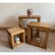 Nest of tables end tables cubes side table solid wood pine oak