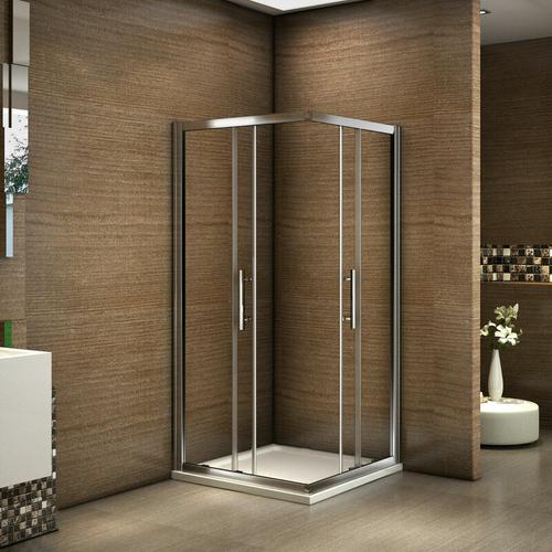 Duschkabine 80x80cm Duschabtrennung Schiebetür Eckeinstieg Dusche ohne Duschtasse Höhe 195cm