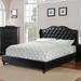Faux Leather Upholstered Bed With Button Tufted Design