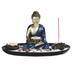 Q-Max 11.25"W Buddha with Louts Candle Holder and Incense Sitck Holder Decoration Figurine