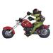 Q-Max 8.5"W Frog with Bandana on Red Bike Statue Funny Animal Decoration Figurine